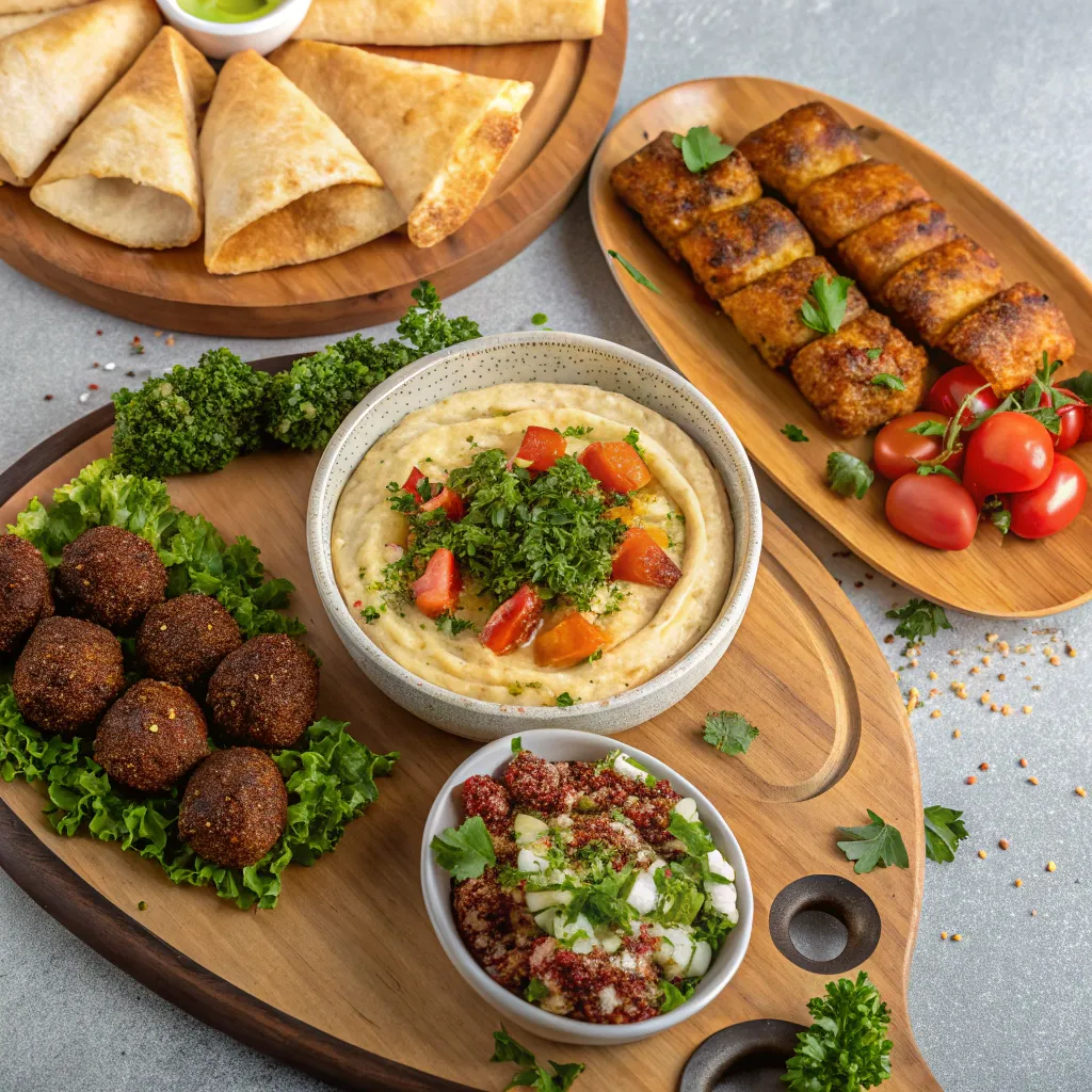 A variety of Middle Eastern dishes